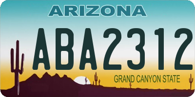 AZ license plate ABA2312