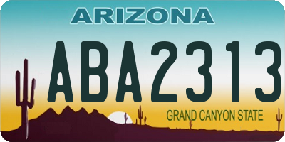 AZ license plate ABA2313