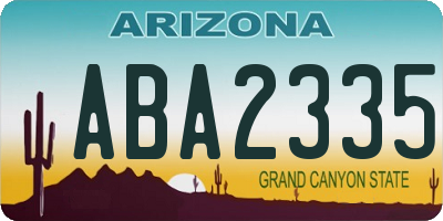 AZ license plate ABA2335