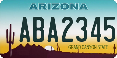 AZ license plate ABA2345