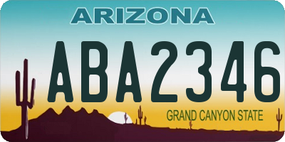 AZ license plate ABA2346