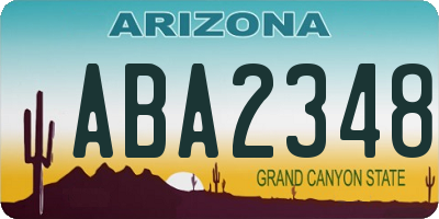 AZ license plate ABA2348