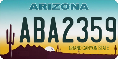 AZ license plate ABA2359