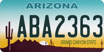 AZ license plate ABA2363