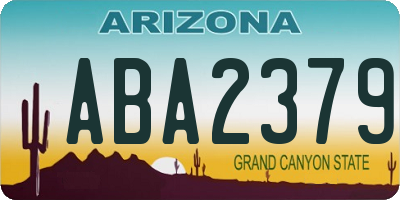 AZ license plate ABA2379