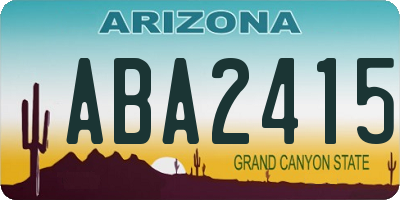 AZ license plate ABA2415
