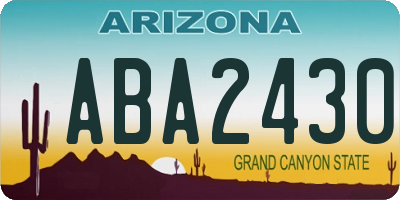AZ license plate ABA2430