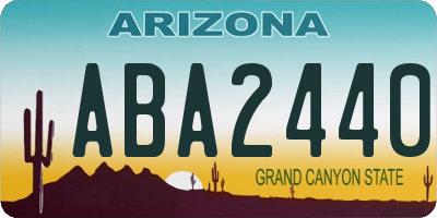 AZ license plate ABA2440