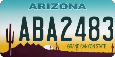 AZ license plate ABA2483