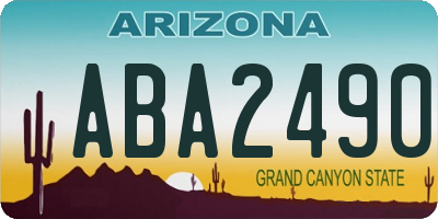 AZ license plate ABA2490