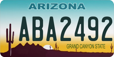 AZ license plate ABA2492