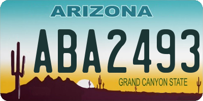 AZ license plate ABA2493