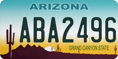 AZ license plate ABA2496