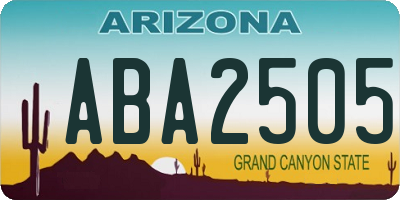 AZ license plate ABA2505