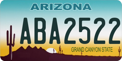 AZ license plate ABA2522