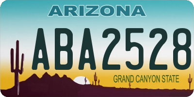 AZ license plate ABA2528