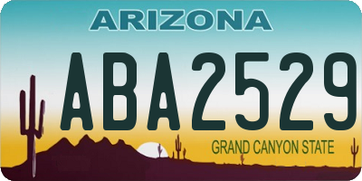 AZ license plate ABA2529
