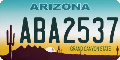 AZ license plate ABA2537
