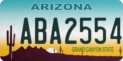 AZ license plate ABA2554