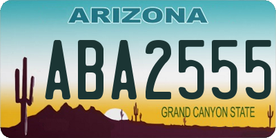 AZ license plate ABA2555