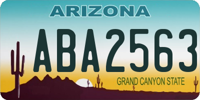 AZ license plate ABA2563