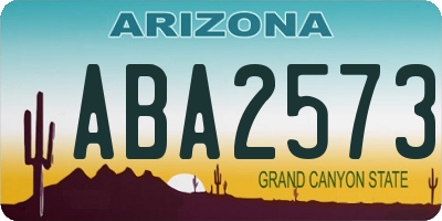 AZ license plate ABA2573
