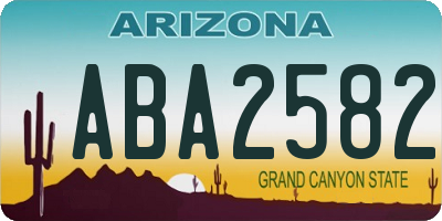 AZ license plate ABA2582