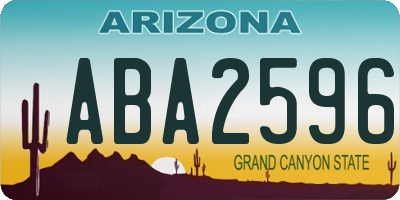 AZ license plate ABA2596