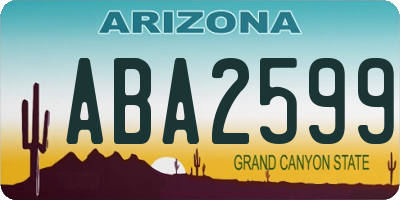 AZ license plate ABA2599