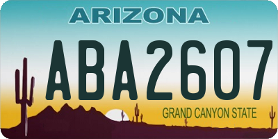 AZ license plate ABA2607