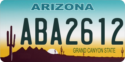 AZ license plate ABA2612