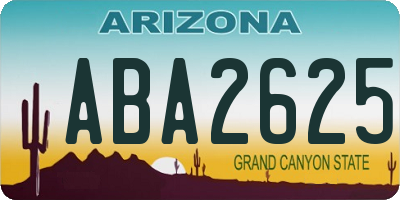 AZ license plate ABA2625