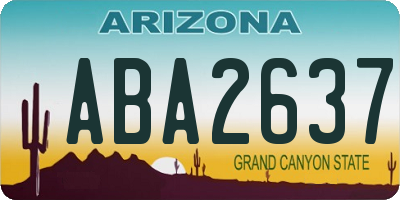 AZ license plate ABA2637