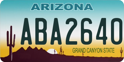 AZ license plate ABA2640