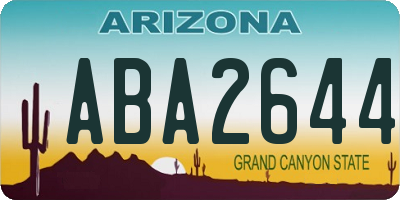AZ license plate ABA2644