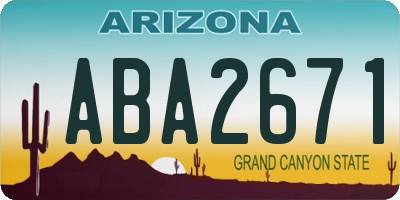 AZ license plate ABA2671