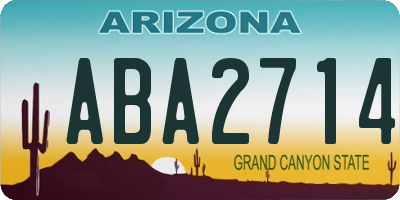 AZ license plate ABA2714
