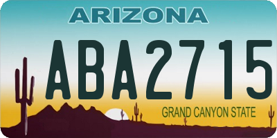 AZ license plate ABA2715