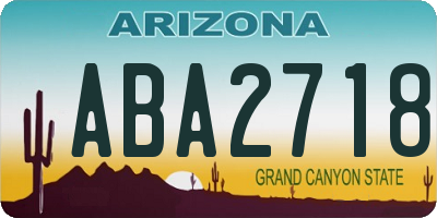 AZ license plate ABA2718