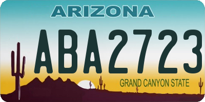 AZ license plate ABA2723