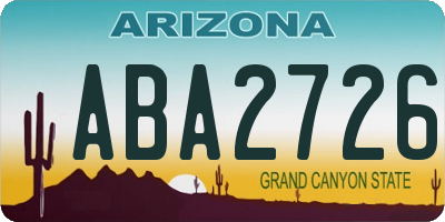 AZ license plate ABA2726