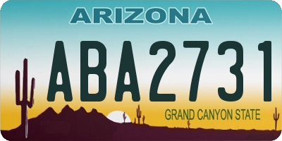 AZ license plate ABA2731