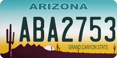 AZ license plate ABA2753