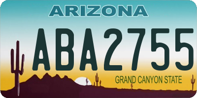 AZ license plate ABA2755