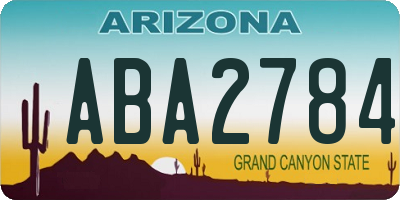 AZ license plate ABA2784