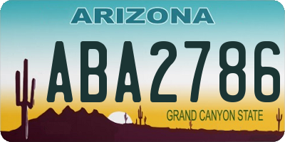 AZ license plate ABA2786