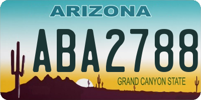 AZ license plate ABA2788