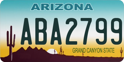AZ license plate ABA2799