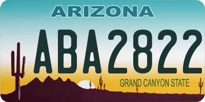 AZ license plate ABA2822