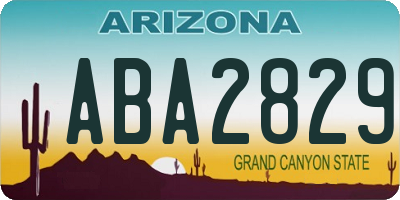 AZ license plate ABA2829
